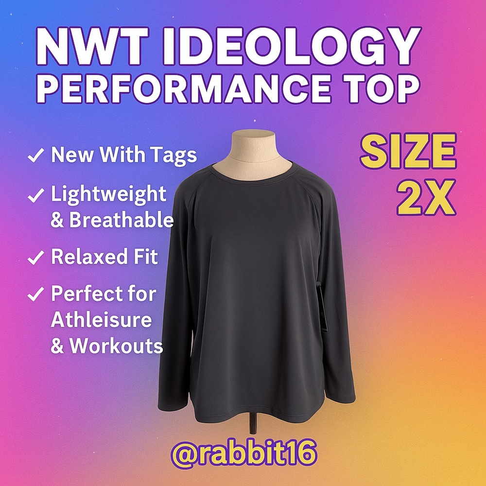 ✨ NWT Ideology Performance Long Sleeve Top – Size 2X ✨